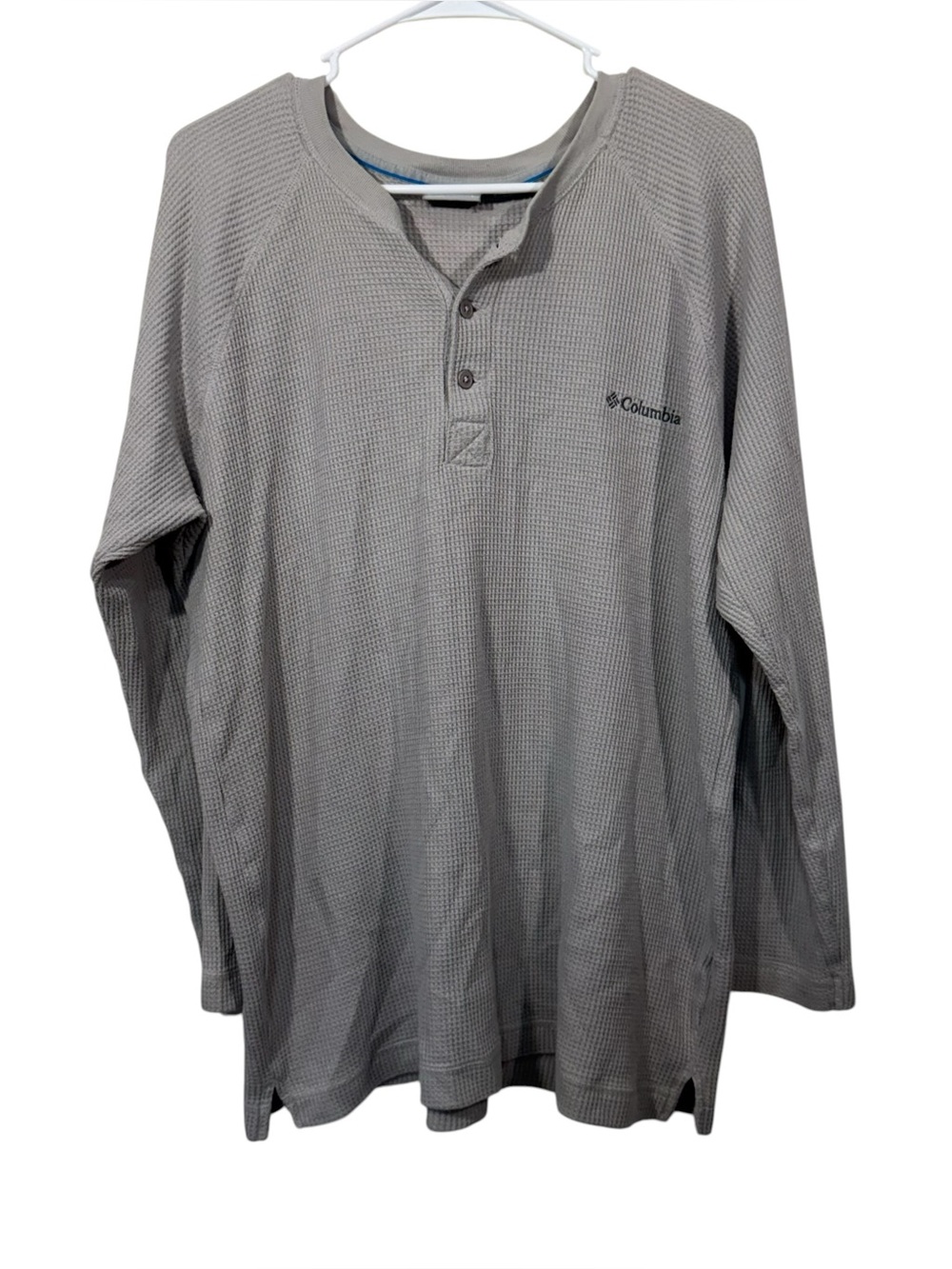 Columbia City Grey Pine Peak Waffle Long Sleeve Henley Thermal Shirt